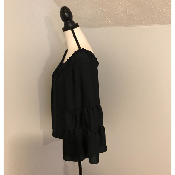 Anthropologie Gloria Off-The-Shoulder Black Top - Size Small - Picture 2 of 14